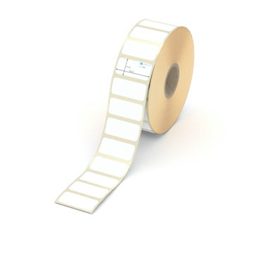 Etikett 30 x 14 mm - Thermopapier weiß permanent - 2300 Etiketten pro Rolle - 25 mm Hülse 