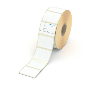 Etikett 37 x 27 mm - Transferpapier weiß leicht ablösbar - 1300 Etiketten pro Rolle - 25 mm Hülse 