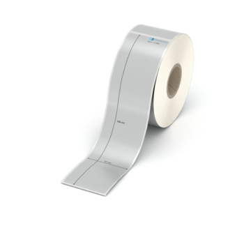 Etikett 37 x 159 mm - Polyester silbern permanent - 200 Etiketten pro Rolle - 25 mm Hülse 