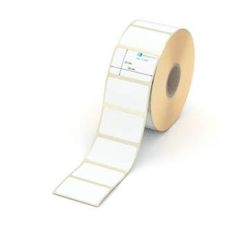 Etikett 38 x 23 mm - Transferpapier weiß permanent - 1500 Etiketten pro Rolle - 25 mm Hülse 