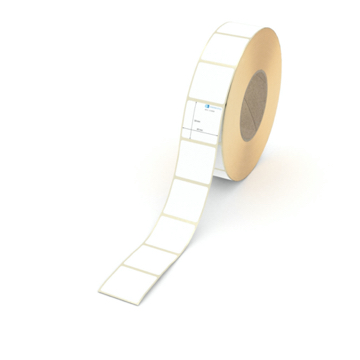 Etikett 40 x 39 mm - Thermopapier weiß permanent - 2800 Etiketten pro Rolle - 76 mm Hülse 
