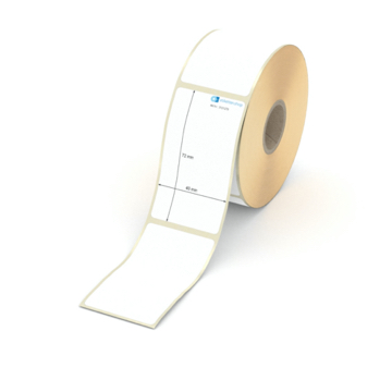 Etikett 40 x 72 mm - Thermopapier weiß permanent - 500 Etiketten pro Rolle - 25 mm Hülse 