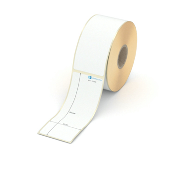 Etikett 40 x 102 mm - Transferpapier weiß permanent - 350 Etiketten pro Rolle - 25 mm Hülse 