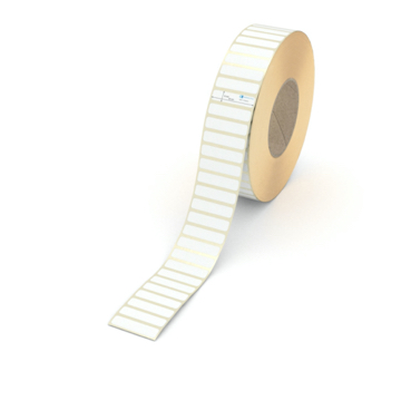 Etikett 42 x 10 mm - Transferpapier weiß leicht ablösbar - 9000 Etiketten pro Rolle - 76 mm Hülse 