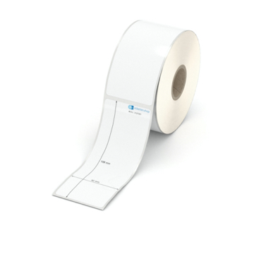 Etikett 42 x 108 mm - Polyester weiß permanent - 350 Etiketten pro Rolle - 25 mm Hülse 