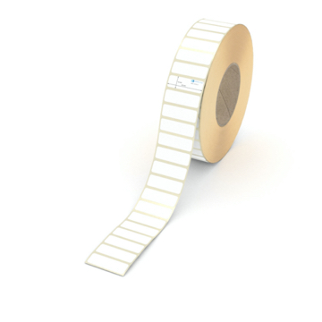 Etikett 43 x 14 mm - Thermopapier weiß leicht ablösbar - 7000 Etiketten pro Rolle - 76 mm Hülse 