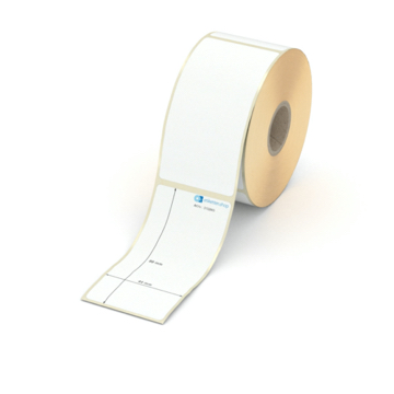 Etikett 44 x 89 mm - Transferpapier weiß permanent - 400 Etiketten pro Rolle - 25 mm Hülse 