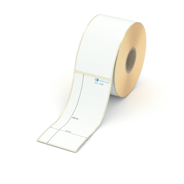 Etikett 45 x 106 mm - Transferpapier weiß permanent - 350 Etiketten pro Rolle - 25 mm Hülse 