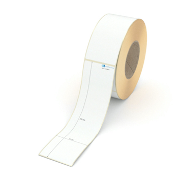 Etikett 64 x 233 mm - Transferpapier weiß permanent - 500 Etiketten pro Rolle - 76 mm Hülse 