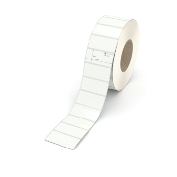 Etikett 65 x 30 mm - PE-Folie weiß permanent - 3500 Etiketten pro Rolle - 76 mm Hülse 