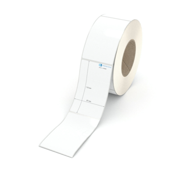 Etikett 67 x 110 mm - Polyester weiß permanent - 1000 Etiketten pro Rolle - 76 mm Hülse 
