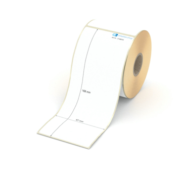 Etikett 67 x 168 mm - Thermopapier weiß leicht ablösbar - 200 Etiketten pro Rolle - 25 mm Hülse 