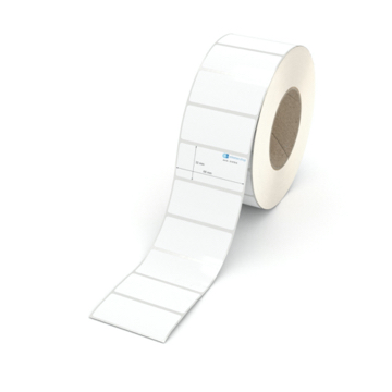 Etikett 68 x 32 mm - Polyester weiß permanent - 3000 Etiketten pro Rolle - 76 mm Hülse 