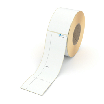 Etikett 75 x 244 mm - Transferpapier weiß leicht ablösbar - 450 Etiketten pro Rolle - 76 mm Hülse 