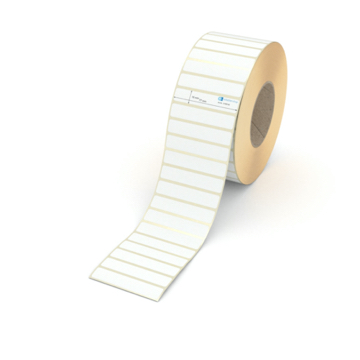 Etikett 77 x 15 mm - Transferpapier weiß leicht ablösbar - 6500 Etiketten pro Rolle - 76 mm Hülse 
