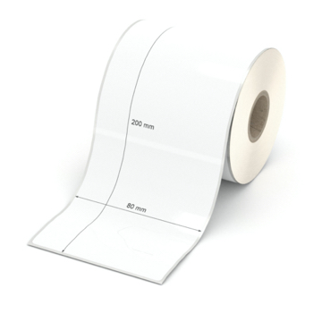 Etikett 80 x 200 mm - Polyester weiß permanent - 150 Etiketten pro Rolle - 25 mm Hülse 