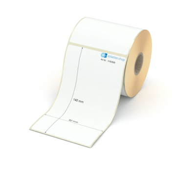 Etikett 82 x 140 mm - Transferpapier weiß leicht ablösbar - 250 Etiketten pro Rolle - 25 mm Hülse 