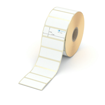 Etikett 47 x 18 mm - Transferpapier weiß leicht ablösbar - 1900 Etiketten pro Rolle - 25 mm Hülse 
