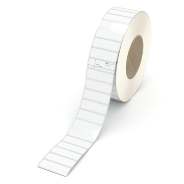 Etikett 48 x 15 mm - Polyester weiß permanent - 6500 Etiketten pro Rolle - 76 mm Hülse 