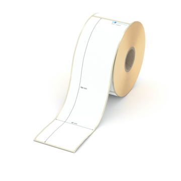 Etikett 48 x 184 mm - Thermopapier weiß permanent - 200 Etiketten pro Rolle - 25 mm Hülse 