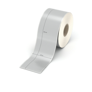 Etikett 48 x 223 mm - Polyester silbern permanent - 150 Etiketten pro Rolle - 25 mm Hülse 