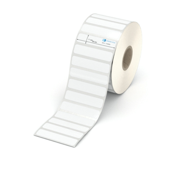Etikett 49 x 11 mm - Polyester weiß permanent - 2800 Etiketten pro Rolle - 25 mm Hülse 
