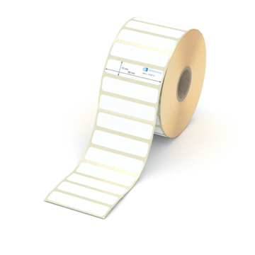 Etikett 50 x 12 mm - Thermopapier weiß permanent - 2600 Etiketten pro Rolle - 25 mm Hülse 