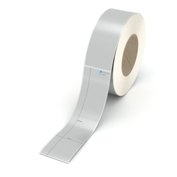 Etikett 50 x 200 mm - Polyester silbern permanent - 500 Etiketten pro Rolle - 76 mm Hülse 