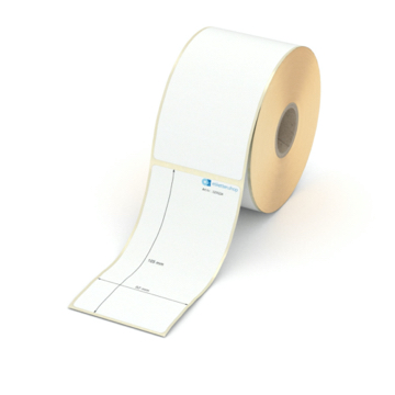 Etikett 52 x 105 mm - Transferpapier weiß leicht ablösbar - 350 Etiketten pro Rolle - 25 mm Hülse 