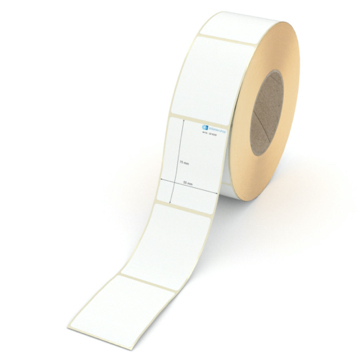 Etikett 55 x 75 mm - Transferpapier weiß permanent - 1500 Etiketten pro Rolle - 76 mm Hülse 
