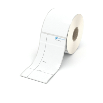 Etikett 55 x 115 mm - Polyester weiß permanent - 300 Etiketten pro Rolle - 25 mm Hülse 