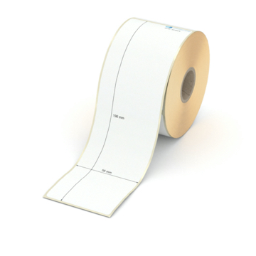 Etikett 56 x 196 mm - Transferpapier weiß permanent - 200 Etiketten pro Rolle - 25 mm Hülse 