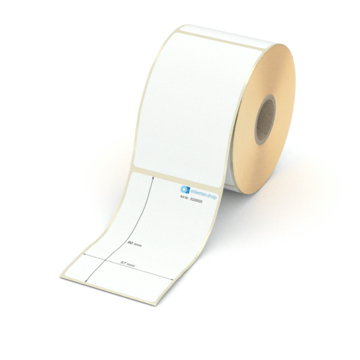 Etikett 57 x 90 mm - Transferpapier weiß leicht ablösbar - 400 Etiketten pro Rolle - 25 mm Hülse 