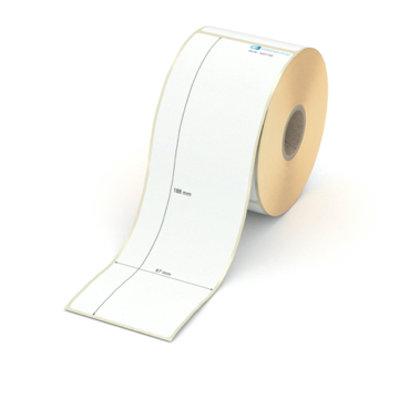 Etikett 57 x 188 mm - Transferpapier weiß leicht ablösbar - 200 Etiketten pro Rolle - 25 mm Hülse 