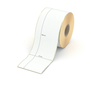 Etikett 57 x 209 mm - Transferpapier weiß leicht ablösbar - 150 Etiketten pro Rolle - 25 mm Hülse 