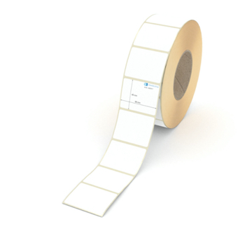Etikett 58 x 45 mm - Thermopapier weiß permanent - 2500 Etiketten pro Rolle - 76 mm Hülse 
