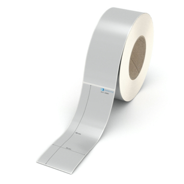 Etikett 59 x 180 mm - Polyester silbern permanent - 600 Etiketten pro Rolle - 76 mm Hülse 