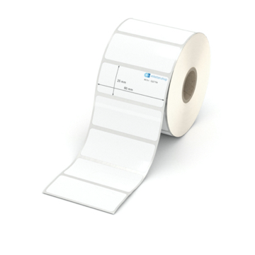 Etikett 60 x 25 mm - Polyester weiß permanent - 1400 Etiketten pro Rolle - 25 mm Hülse 