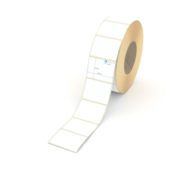 Etikett 62 x 46 mm - Thermopapier weiß leicht ablösbar - 2400 Etiketten pro Rolle - 76 mm Hülse 