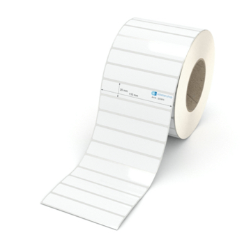 Etikett 110 x 20 mm - Polyester weiß permanent - 5000 Etiketten pro Rolle - 76 mm Hülse 