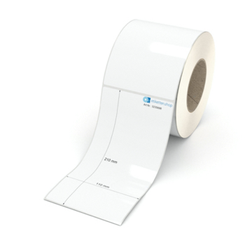 Etikett 110 x 210 mm - Polyester weiß permanent - 500 Etiketten pro Rolle - 76 mm Hülse 