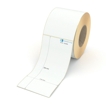 Etikett 110 x 224 mm - Transferpapier weiß permanent - 500 Etiketten pro Rolle - 76 mm Hülse 
