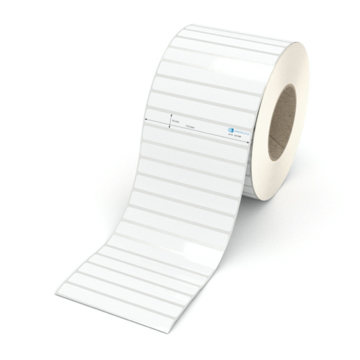 Etikett 113 x 14 mm - Polyester weiß permanent - 7000 Etiketten pro Rolle - 76 mm Hülse 