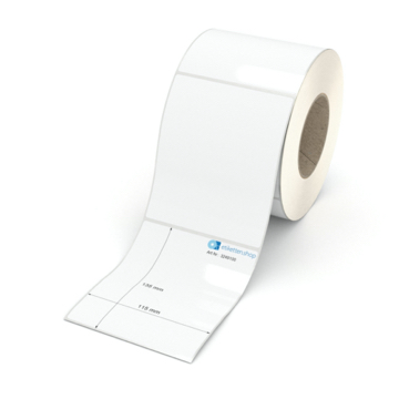 Etikett 115 x 135 mm - Polyester weiß permanent - 800 Etiketten pro Rolle - 76 mm Hülse 