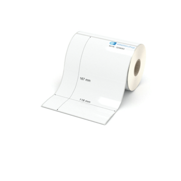 Etikett 118 x 167 mm - Polyester weiß permanent - 200 Etiketten pro Rolle - 25 mm Hülse 