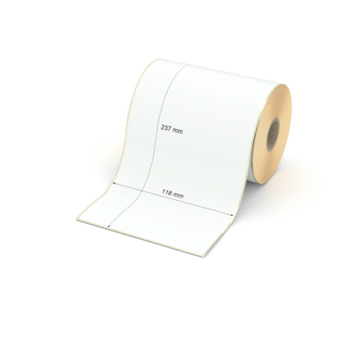 Etikett 118 x 237 mm - Transferpapier weiß leicht ablösbar - 150 Etiketten pro Rolle - 25 mm Hülse 