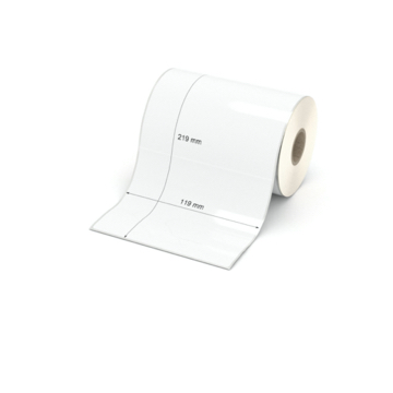 Etikett 119 x 219 mm - Polyester weiß permanent - 150 Etiketten pro Rolle - 25 mm Hülse 