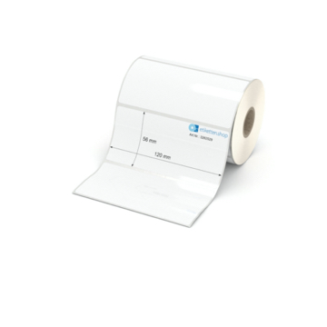Etikett 120 x 56 mm - Polyester weiß permanent - 600 Etiketten pro Rolle - 25 mm Hülse 