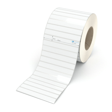 Etikett 122 x 15 mm - Polyester weiß permanent - 6500 Etiketten pro Rolle - 76 mm Hülse 