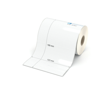 Etikett 123 x 189 mm - Polyester weiß permanent - 200 Etiketten pro Rolle - 25 mm Hülse 